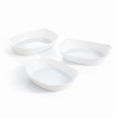 Set de 3 plats rectangulaires 38x28, 34x25 et 30x22 cm Smart Cuisine Carine Luminarc