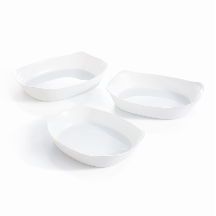 Set de 3 plats rectangulaires 38x28, 34x25 et 30x22 cm Smart Cuisine Carine Luminarc
