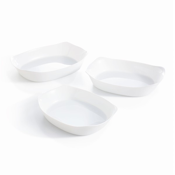 Set de 3 plats rectangulaires 38x28, 34x25 et 30x22 cm Smart Cuisine Carine Luminarc