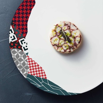 Assiette plate 25,5cm Fragment Carmin Chef&Sommelier