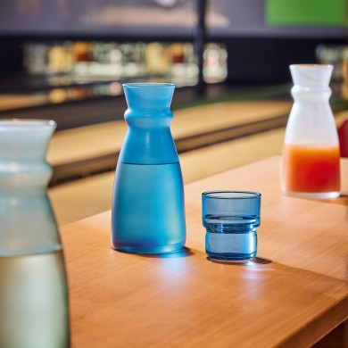 Verre forme basse 22cl Log Brush Blue Jean