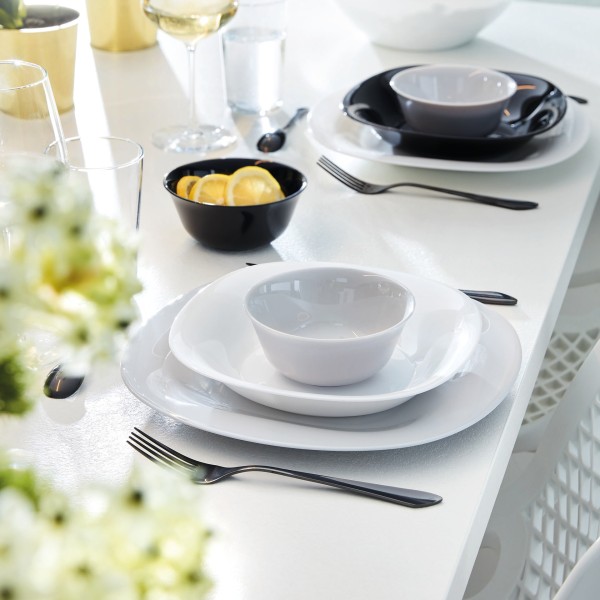 Assiette plate grise 27cm Carine Luminarc