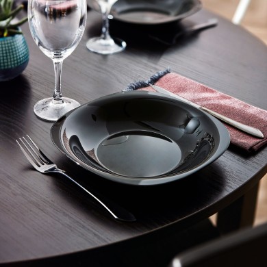 Assiette creuse 21cm Carine Noir Assiette creuse 21cm Carine Noir