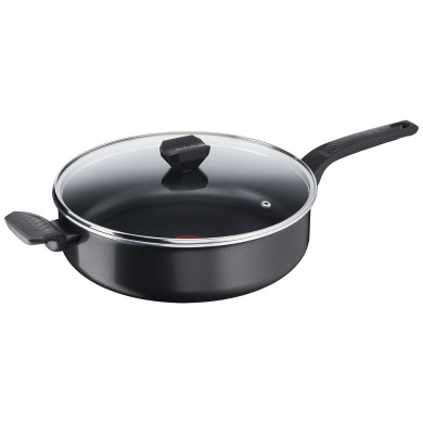 Sauteuse noire avec couvercle 28cm Easy Cook & Clean
