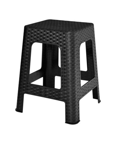 Tabouret noir Rotin GM Sotufab Plast