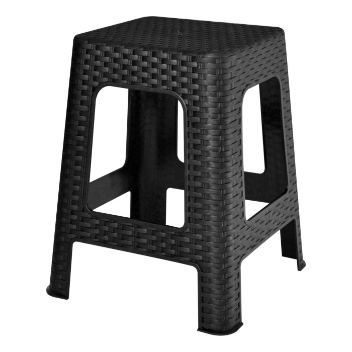 Tabouret noir Rotin GM Sotufab Plast