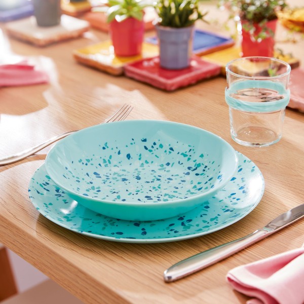 Assiette creuse 20cm Venezia Light Turquoise Luminarc