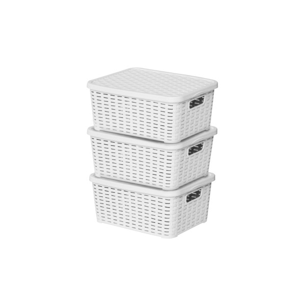 Lot de 6 boites de rangement grises Store Box PM Sotufab Plast