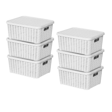 Lot de 6 boites de rangement grises Store Box PM