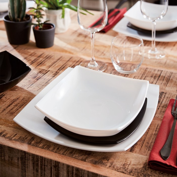 Assiette à dessert 19cm Quadrato Noir Luminarc