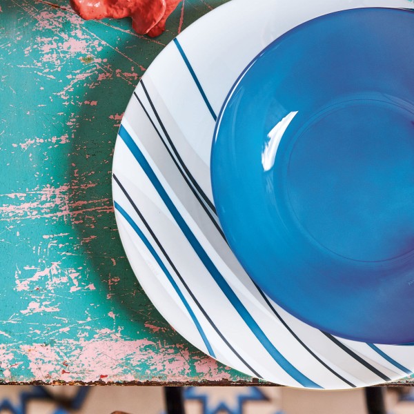 Assiette à dessert 18cm Athenais Bleu Arcopal Assiette à dessert 18cm Athenais Bleu Arcopal