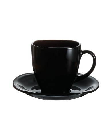Service de 6 tasses 22cl et sous-tasses Carine Noir Luminarc