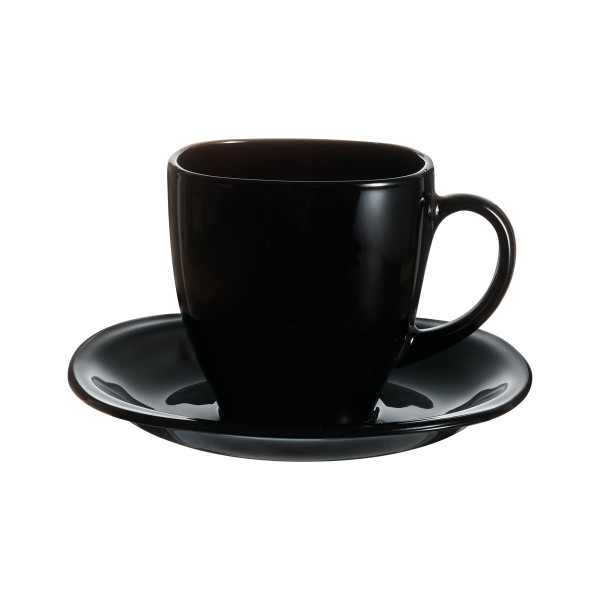 Service de 6 tasses 22cl et sous-tasses Carine Noir Luminarc