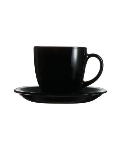 Service de 6 tasses 22cl et sous-tasses Carine Noir Luminarc