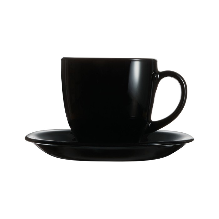 Service de 6 tasses 22cl et sous-tasses Carine Noir Luminarc