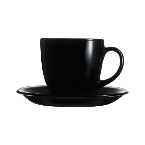 Service de 6 tasses 22cl et sous-tasses Carine Noir Luminarc