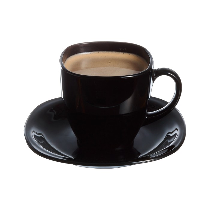 Service de 6 tasses 22cl et sous-tasses Carine Noir Luminarc