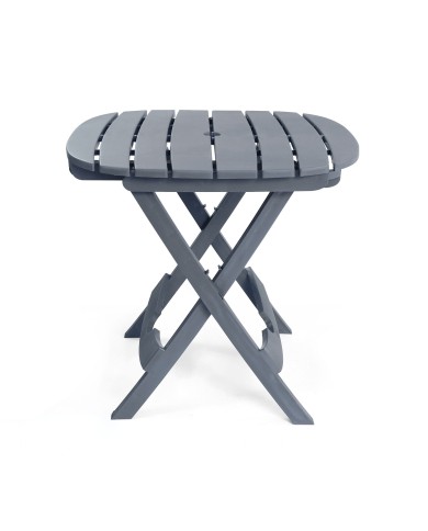 Ensemble de jardin pliable table et 2 chaises gris anthracite Ruspina Sotufab Plast