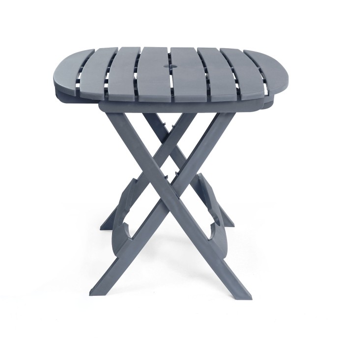 Ensemble de jardin pliable table et 2 chaises gris anthracite Ruspina Sotufab Plast