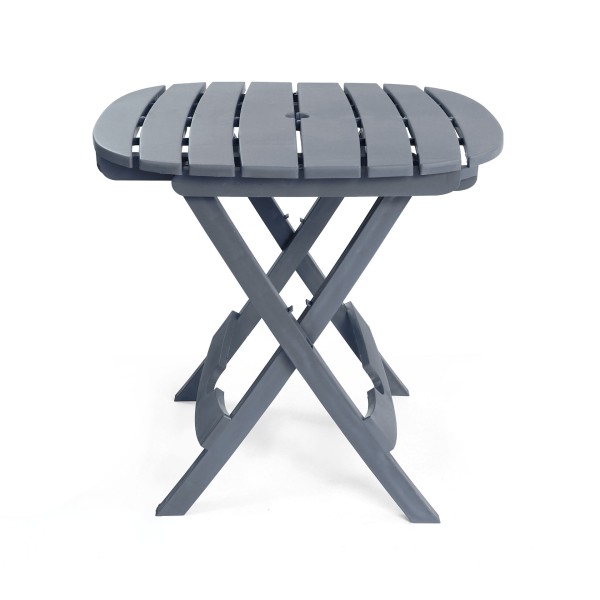 Ensemble de jardin pliable table et 2 chaises gris anthracite Ruspina Sotufab Plast