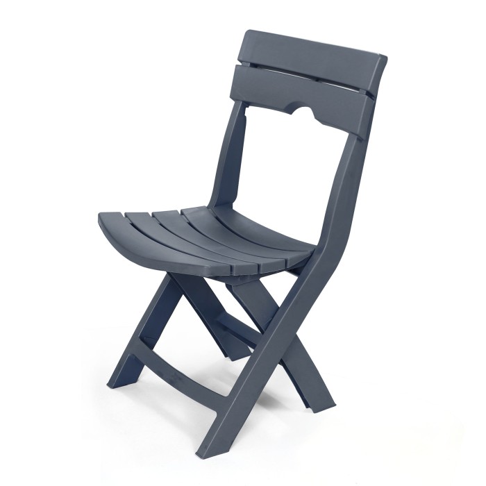 Ensemble de jardin pliable table et 2 chaises gris anthracite Ruspina Sotufab Plast