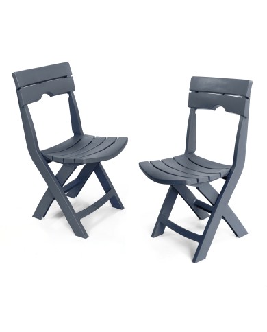 Lot de 2 chaises pliantes gris anthracite Ruspina Sotufab Plast