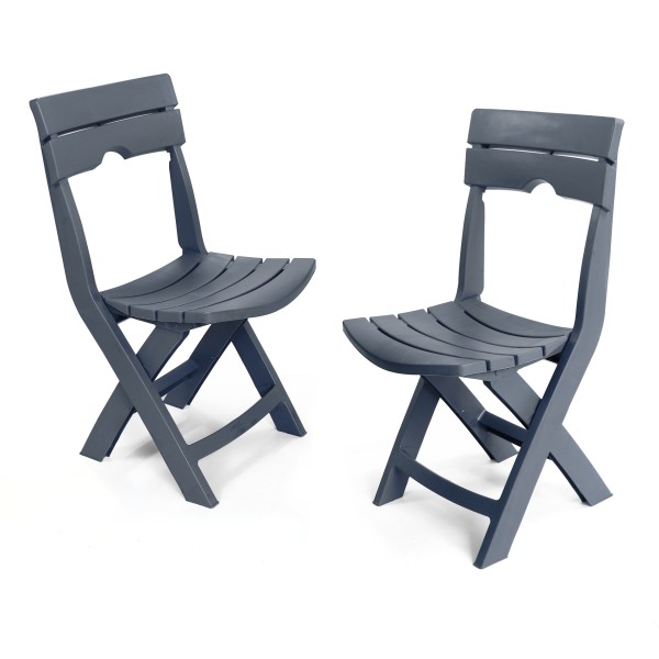Lot de 2 chaises pliantes gris anthracite Ruspina Sotufab Plast